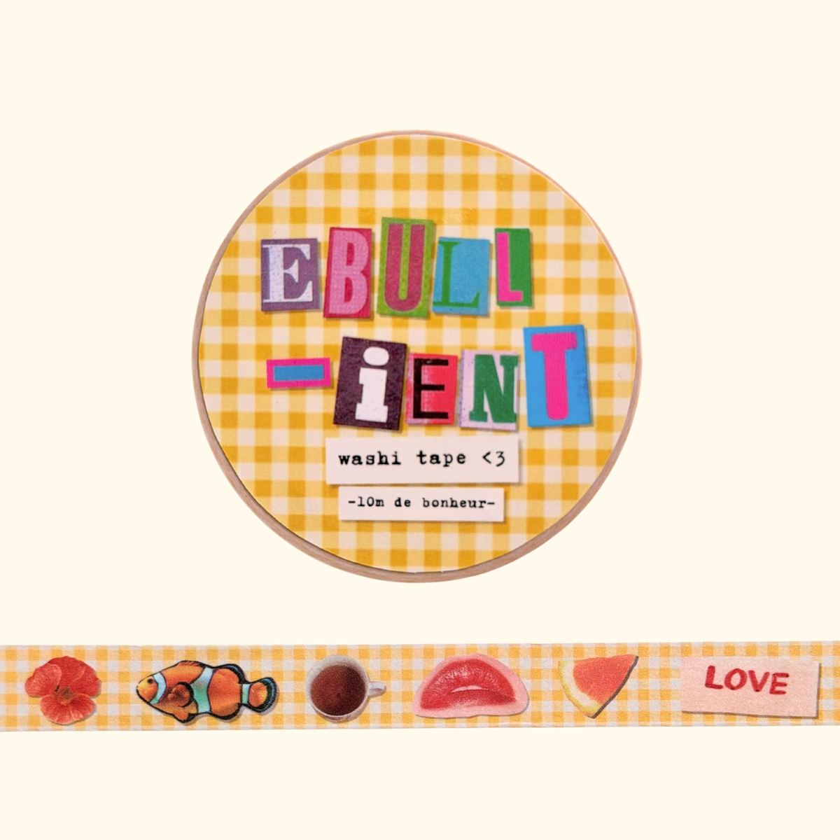 Washi tape vichy jaune