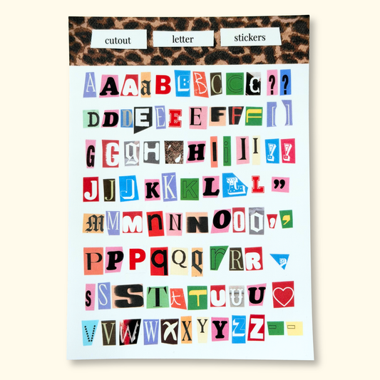 Planche de stickers alphabet